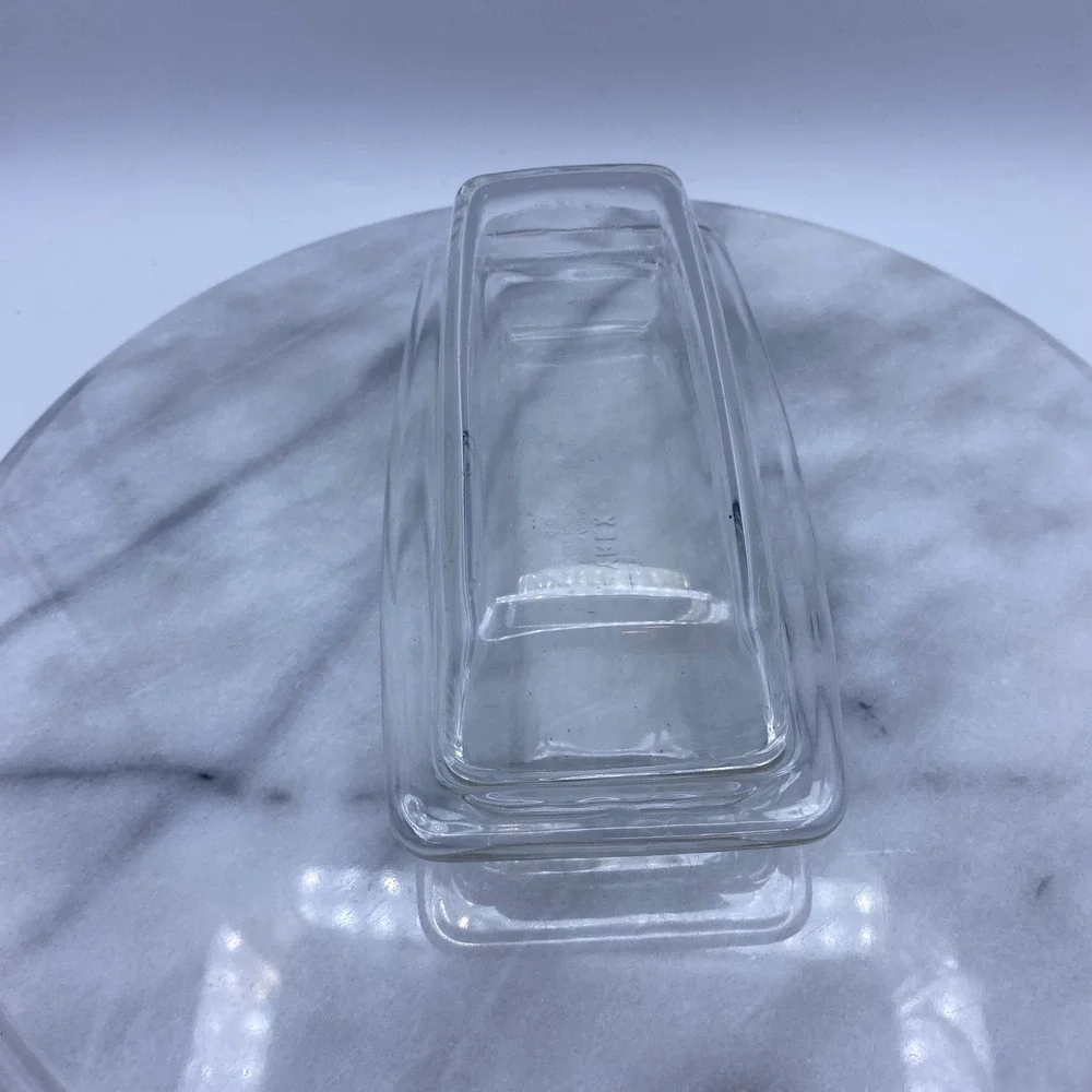 Vintage Pyrex Butter Dish Lid Clear Glass 72-B Rectangular USA Retro Kitchen MCM